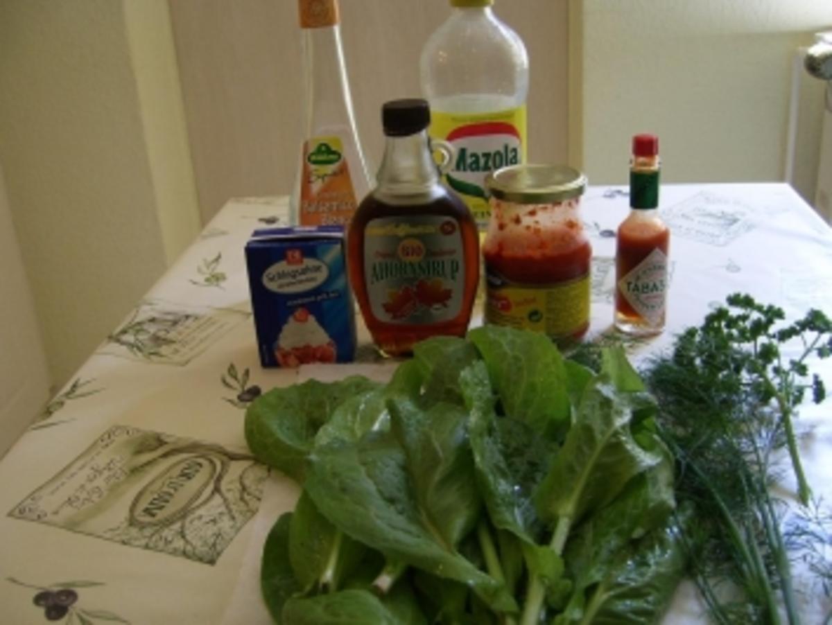 Grüner Salat in Paprika-Sahnedressing - Rezept - Bild Nr. 3