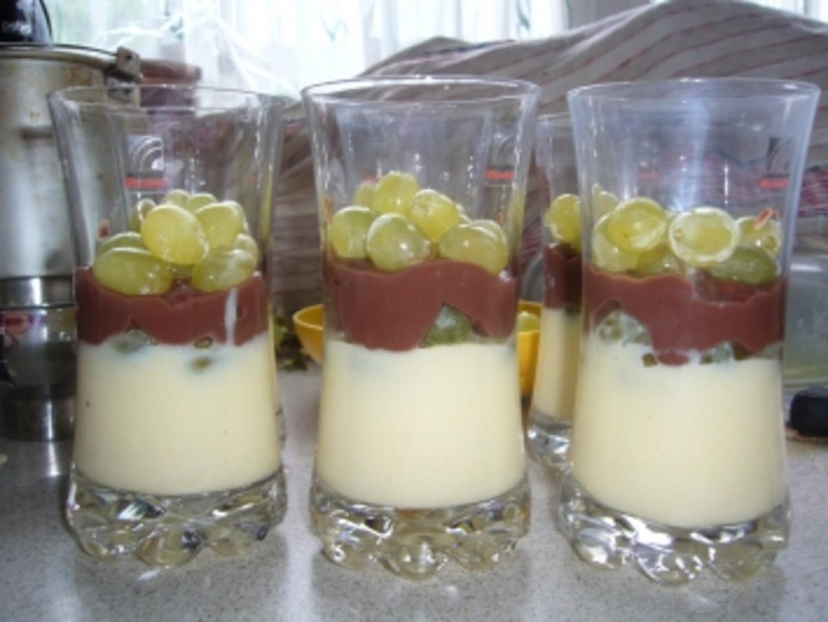 Dessert: Trauben kuscheln sich in zweierlei Pudding ein! - Rezept - Bild Nr. 6