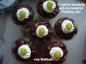 Dessert: Trauben kuscheln sich in zweierlei Pudding ein! - Rezept
