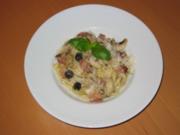 Linguine mit Speck und Oliven - Rezept