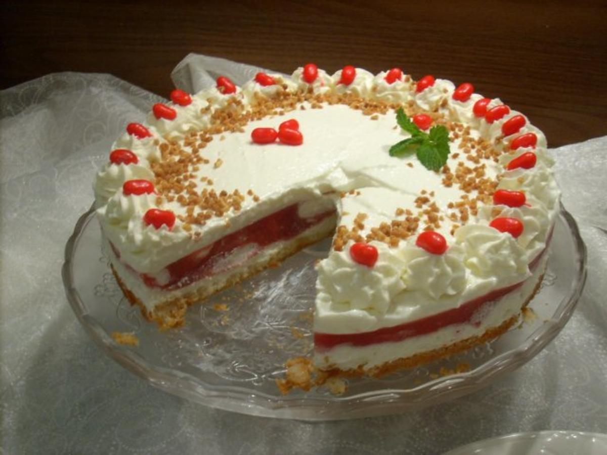 Marmorierte Rhabarber-Torte mit Joghurt-Quarksahne - Rezept - Bild Nr. 3