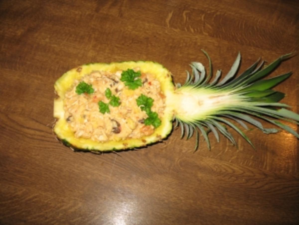 Ananas- Reis mit Hähnchenstreifen - Rezept