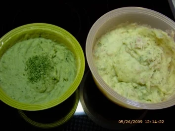 Zweierlei Sorten Kartoffelpüree an Spiegelei und Bohnensalat - Rezept - Bild Nr. 10