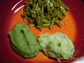 Zweierlei Sorten Kartoffelpüree an Spiegelei und Bohnensalat - Rezept - Bild Nr. 13