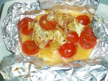 Rezept: überbackenes Seelachsfilet in Folie überbackenes Seelachsfilet in Folie - Rezept