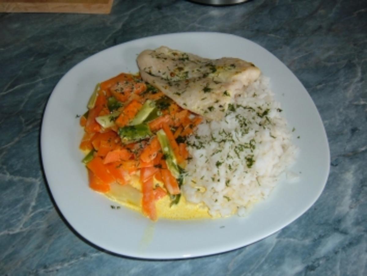 Fischfilet in Currysahne - Rezept