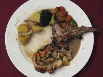 Rezept: Haserl mit Pfiff mit Gemüsebeilage Haserl mit Pfiff mit Gemüsebeilage - Rezept