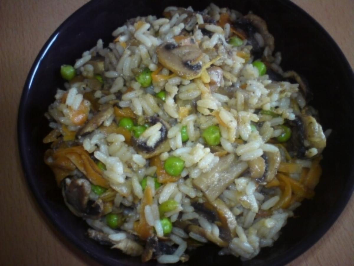 Champignon-Gemüse-Reis-Pfanne - Rezept