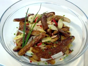 Rezept: Spargel-Salat mit Nürnberger Bratwurst Bild Nr. 2 Spargel-Salat mit Nürnberger Bratwurst - Rezept - Bild Nr. 2