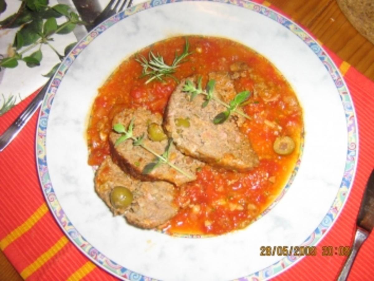 Oliven-Hackbraten mit Oreganosoße - Rezept - Bild Nr. 10