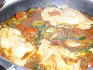 gefüllte Hähnchenfilets mit mediterranem Gemüse - Rezept - Bild Nr. 2