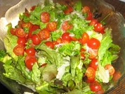 Eichblattsalat mit Cocktailtomaten, Radieschen und Sauce Vingrette - Rezept