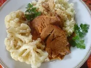 Rezept: Kaรlerbraten mit Reis und Blumenkohl Kaรlerbraten mit Reis und Blumenkohl - Rezept