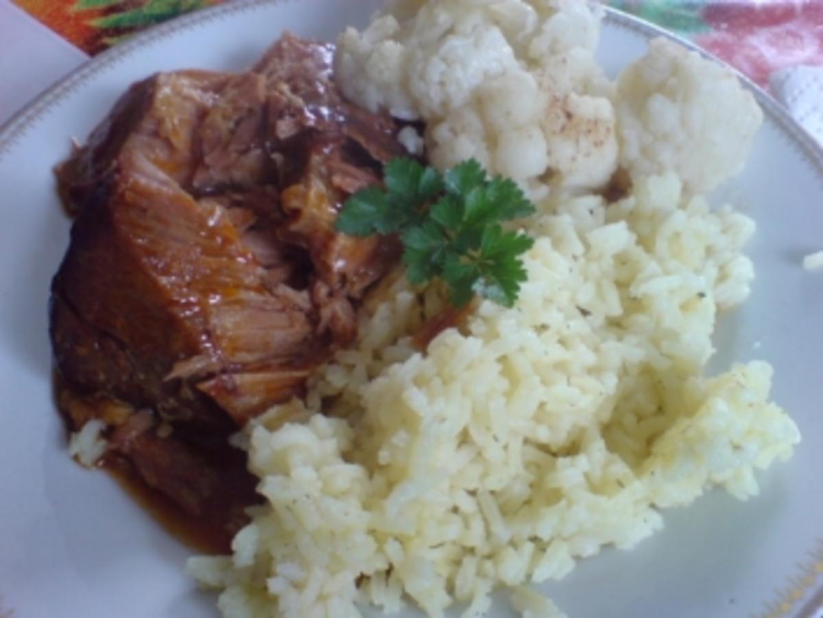 Kaßlerbraten mit Reis und Blumenkohl - Rezept - Bild Nr. 7