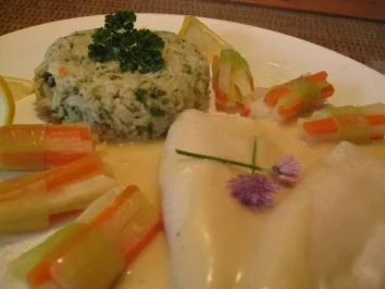 Rezept: Schollenfilet mit einer leichten Senfsauce, Gemüsebündchen & Kräuterreis Bild Nr. 9 Schollenfilet mit einer leichten Senfsauce, Gemüsebündchen & Kräuterreis - Rezept - Bild Nr. 9
