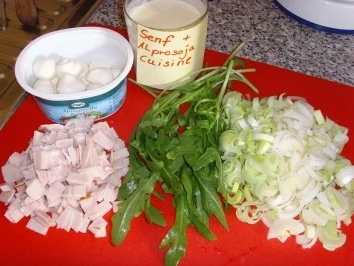 überbackener lauch in senfsoße - Rezept