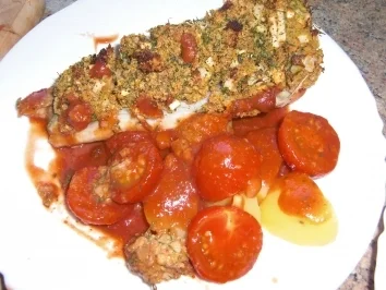 Rezept: Seelachsfilet mit Zwiebelkruste Bild Nr. 2 Seelachsfilet mit Zwiebelkruste - Rezept - Bild Nr. 2