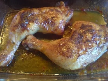 Hähnchenschenkel mit einer Rocotta-Tomaten-Basilikum-Sauce - Rezept - Bild Nr. 3