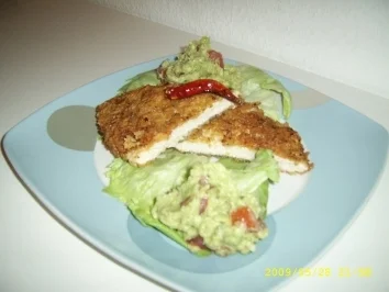Tortilla - Schnitzel mit Avocadodip - Rezept