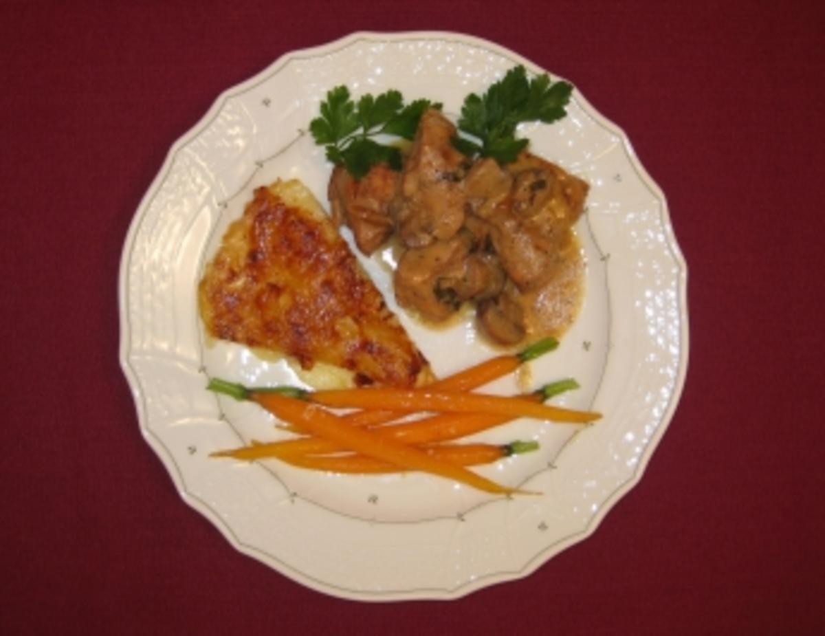Grammy Tette´s Pennsylvania Chicken mit Möhren und Kartoffelgratin - Rezept