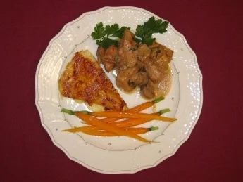Grammy Tette´s Pennsylvania Chicken mit Möhren und Kartoffelgratin - Rezept