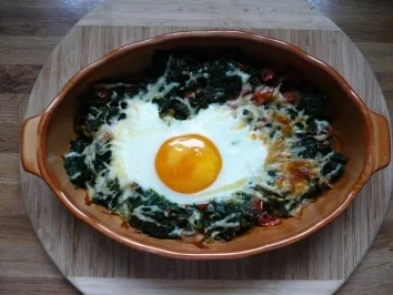 Spinat-Tomaten-Eier - Rezept