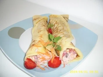 Frühstückcrepes "Möhre trifft Erdbeere" - Rezept
