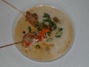 Champagner-Weintraubensuppe mit gebratenen Gambas - Rezept