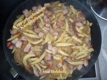 Hauptspeise: Krautschupfnudeln-Kasslerpfanne - Rezept