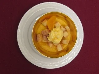 Orangenpolenta mit cremigem Sorbet - Rezept