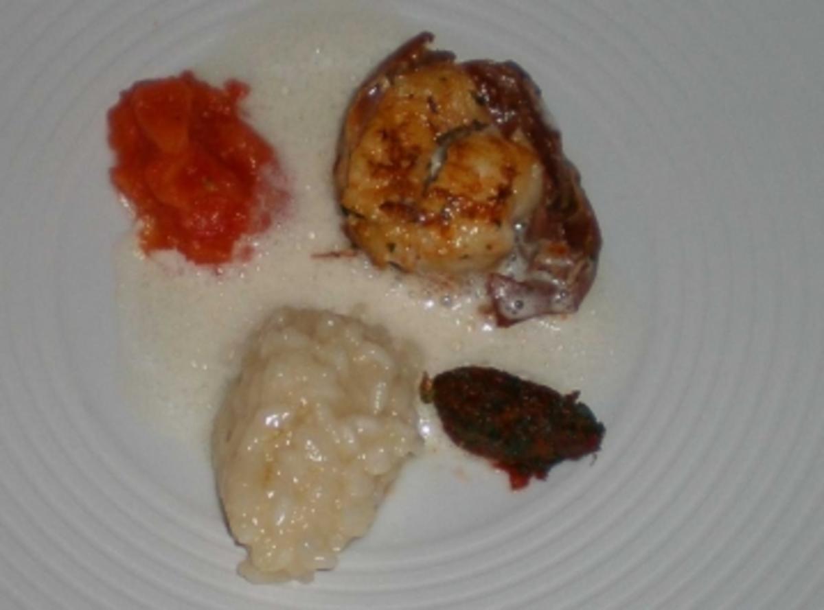 Bilder für Seeteufel mit getrockneten Tomaten an Limettenrisotto - Rezept