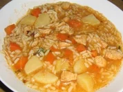 Canja de galinha com batata - Rezept