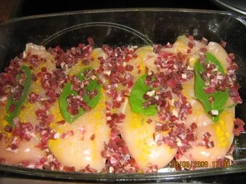 Salbeihähnchen mit Schinken unter einer Senfkruste - Rezept - Bild Nr. 4