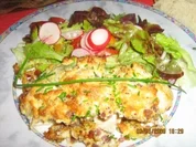 Salbeihähnchen mit Schinken unter einer Senfkruste - Rezept