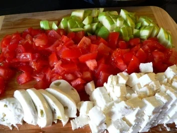 Mediterrane Partner-Salat - Mit verschiedene Gusto - Rezept