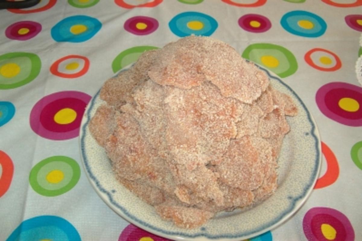 Hähnchenschnitzel mit Kartoffelpüree an Erbsen und Möhrchen - Rezept - Bild Nr. 2