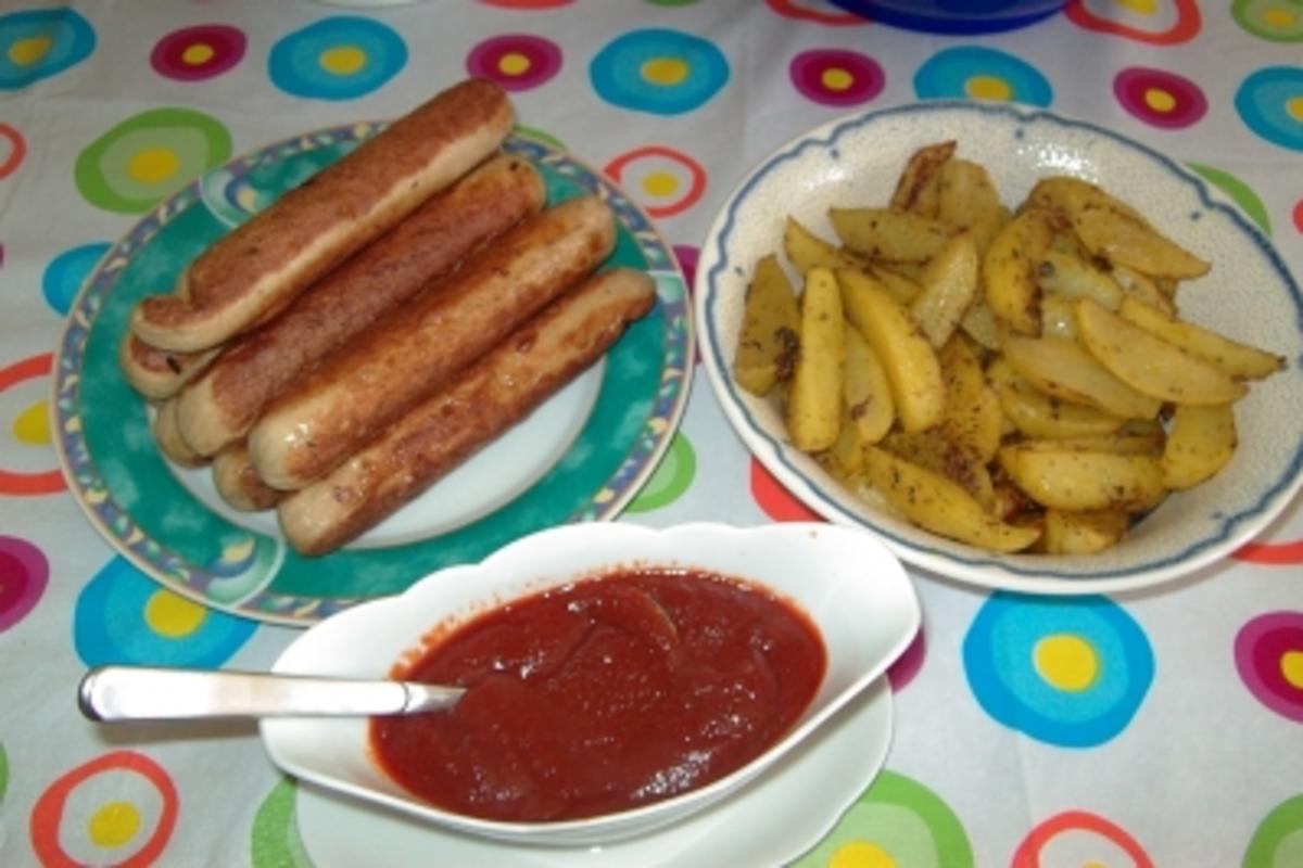 Currywurst mit Kartoffelspalten - Rezept - Bild Nr. 5