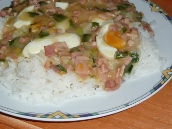 Rezept: Manu's Eierragout auf Reis Manu's Eierragout auf Reis - Rezept