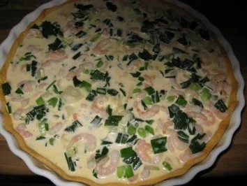 Quiche von Lauchzwiebeln  &  Eismeer Garnelen - Rezept - Bild Nr. 6