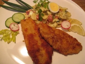 Rezept: Kartoffelsalat mit Pesto & gebraten Goldbarschfilet Bild Nr. 3 Kartoffelsalat mit Pesto & gebraten Goldbarschfilet - Rezept - Bild Nr. 3