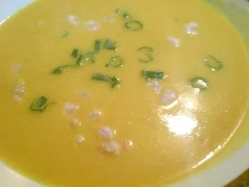 Suppe "Karotten-Orangen-Suppe mit Shrimps" - Rezept