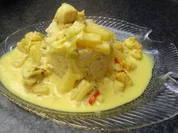 Fisch Curry mit Ananas, Frühlingszwiebeln und Chili - Rezept