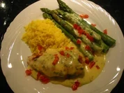 Hühnchenbrust auf Spargelbeet - Rezept