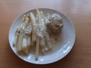 Spargel mit Kräuterfrischkäsesauce - Rezept
