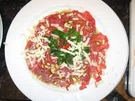 Rindercarpaccio mit Rucola und Parmesan - Rezept