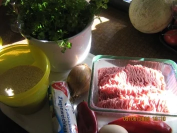 Rezept: Paprika-Frikadellen mit Ziegenweichkäse Bild Nr. 2 Paprika-Frikadellen mit Ziegenweichkäse - Rezept - Bild Nr. 2