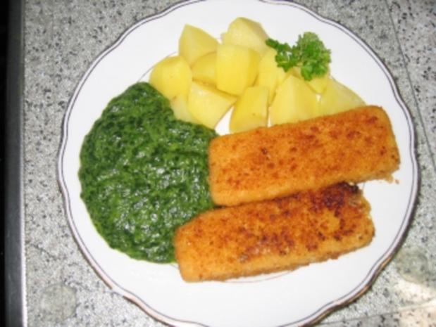 Hauptgericht: Fischstäbchen mit Spinat und Salzkartoffel - Rezept ...