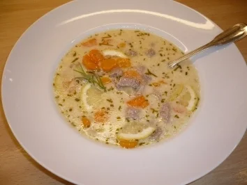Kalbsrahmsuppe, sauer mit Estragon - Rezept