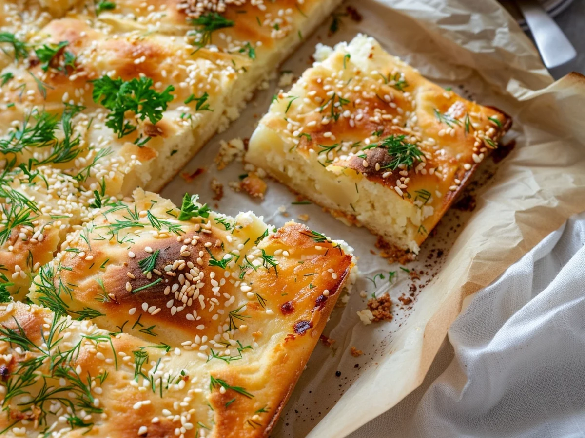 Rezept: Schafkäseblechkuchen aus dem Backofen Bild Nr. 2 Schafkäseblechkuchen aus dem Backofen - Rezept - Bild Nr. 2