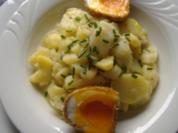 Fritierte Eier mit Spargel-Kartoffelsalat - Rezept